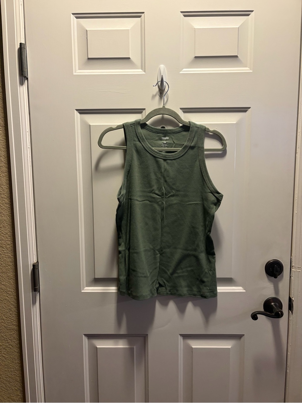 Sonoma Olive Green Ribbed Tank Top